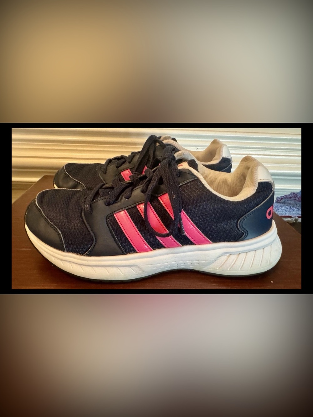 Women's Adidas NEO ART AW5183 athletic shoes - Navy Blue/Hot Pink - Size 8